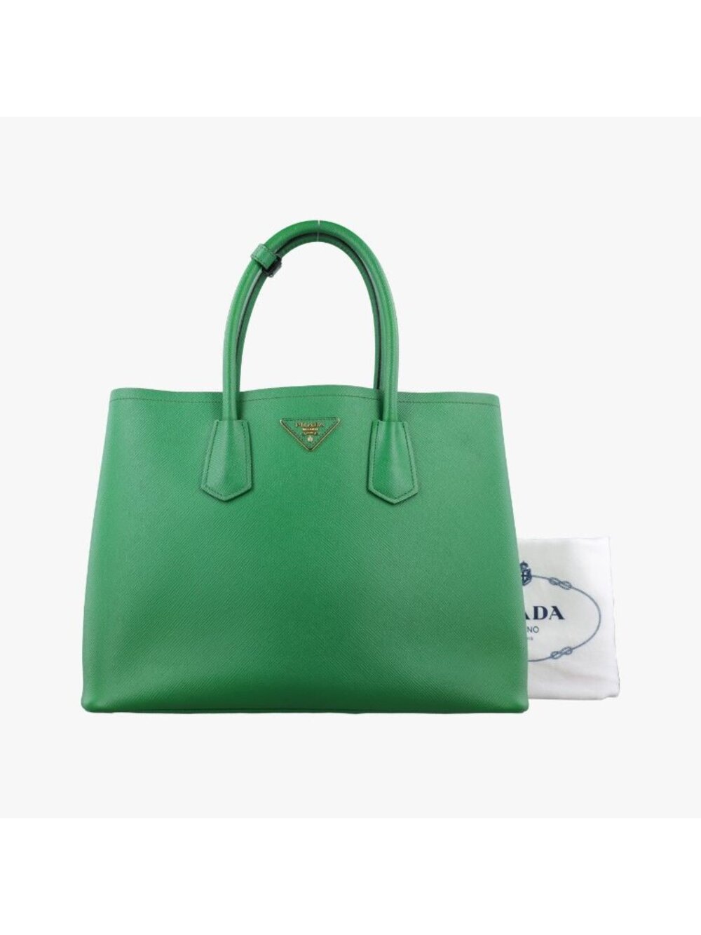 Prada Double Cuir Green Saffiano Leather 25